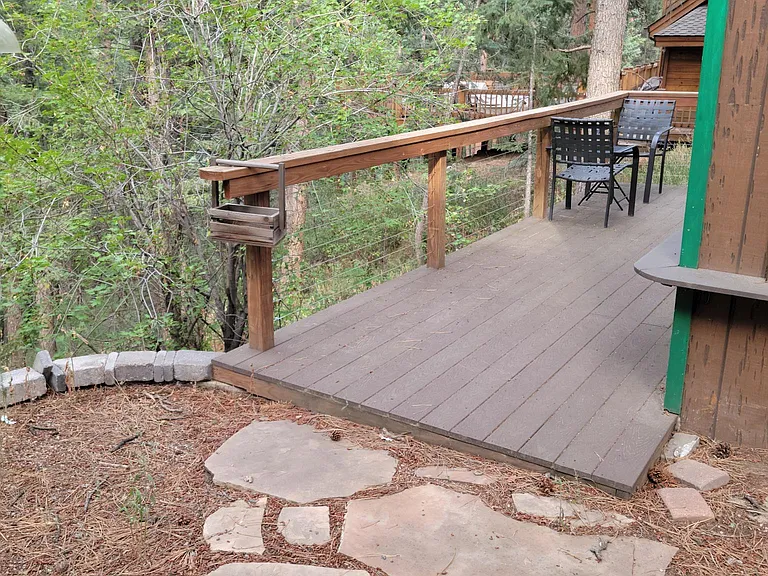 Tea house deck, facing East