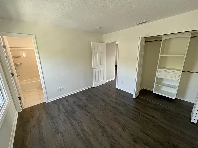 Bedroom with new closet organizer