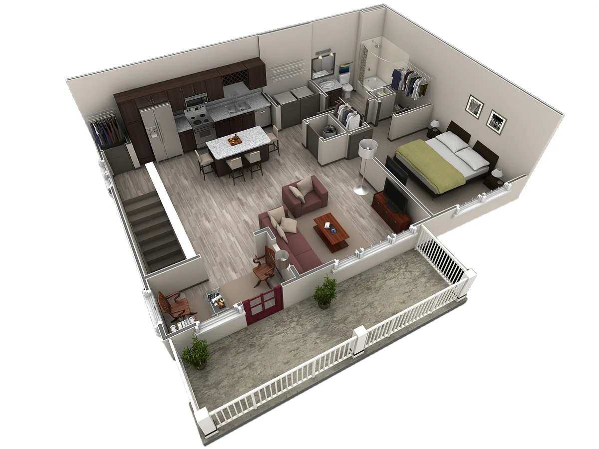 Floor plan 1 BR Grand Overlook