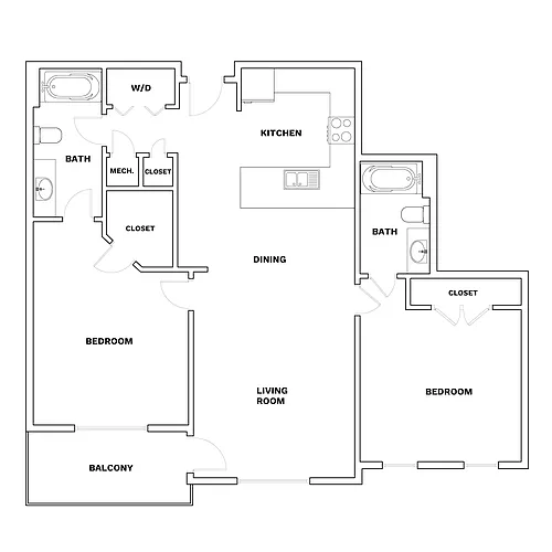 Floor plan 2x2 1036 sqft