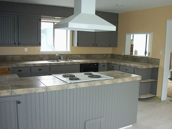 Kitchen from eating area. 