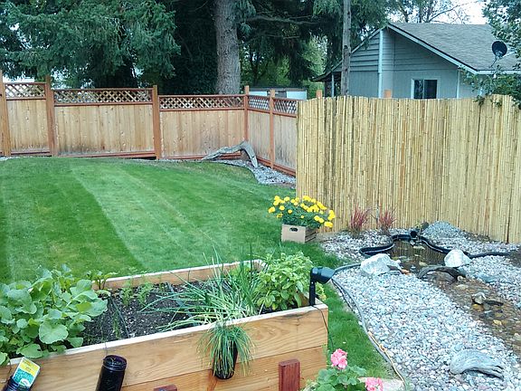 fenced yard
