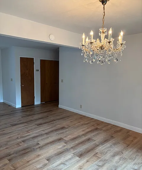 View to hallway from dining room.