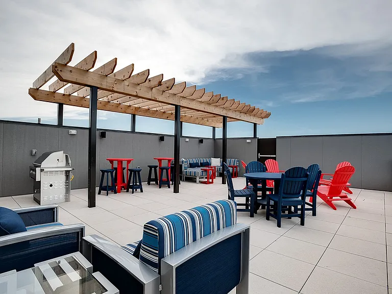 Rooftop Outdoor Patio with Firepit, Grills and Seating