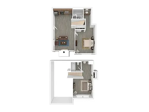 Floor plan 1 Bedroom with Loft