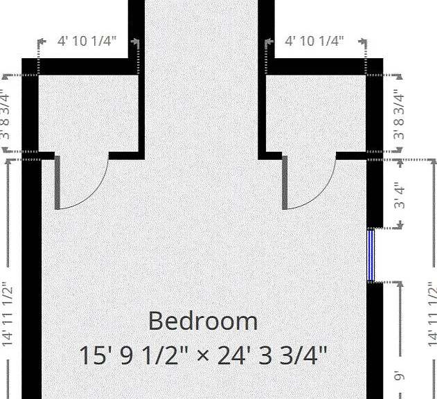 3rd Floor bedroom with 2 large closets and a cubby space for a desk