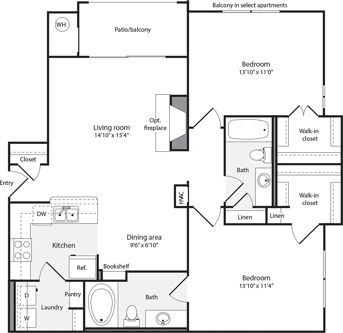 Floor plan 2 Bedrooms B