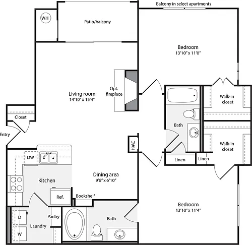 Floor plan 2 Bedrooms B