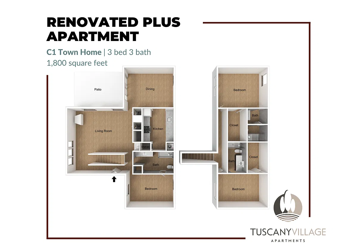 Floor plan C1 Town Home Renovated