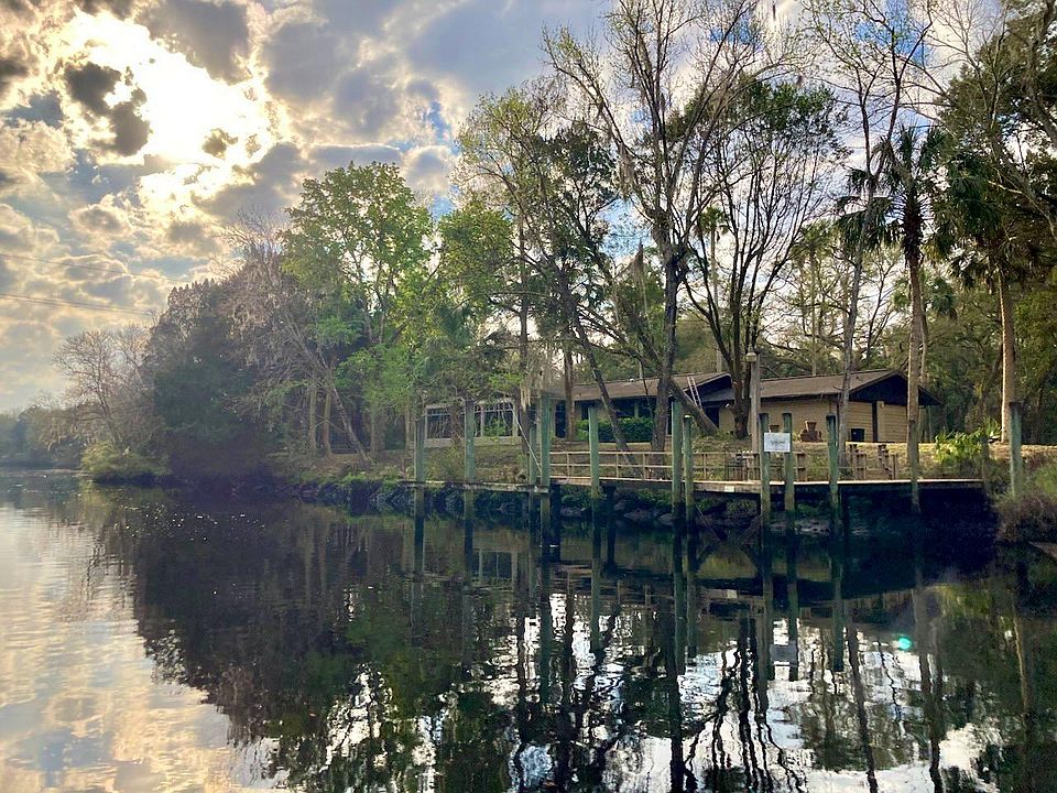 Withlacoochee River and the back of the house, also showing the dock.