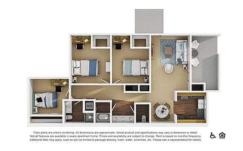 Floor plan 3 Bedroom W/D