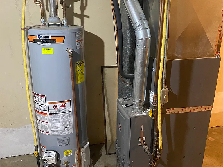Water heater and furnace.