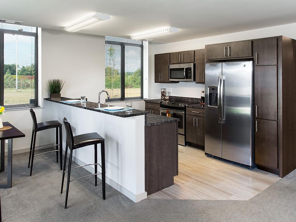 Kitchen in a historic apartment home at Liberty Crest