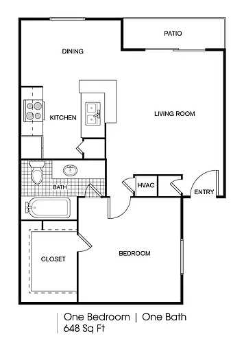 Floor plan 1 bedroom 1 bath
