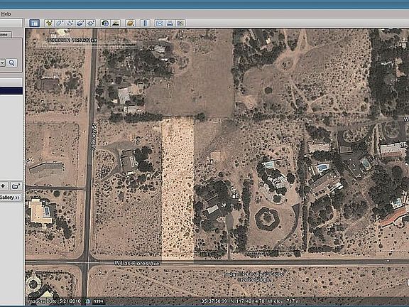 Arial view, land highlighted