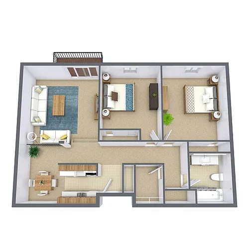 Floor plan Two Bedroom 21A