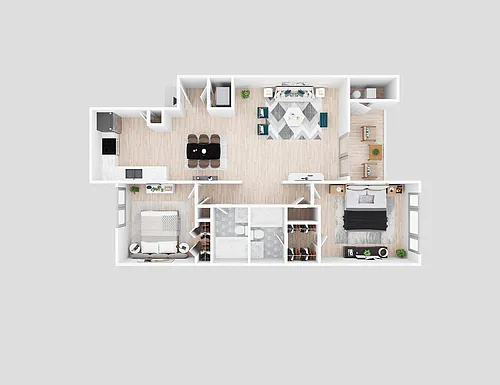 Floor plan 2 Bedroom, 2 Bath