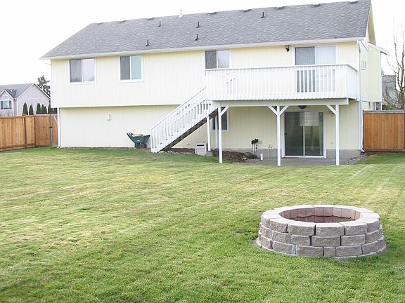 Backyard with fire pit