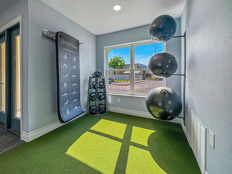 Stay fit with our dedicated functional training area at Borders Apartments in Brownsville Texas.