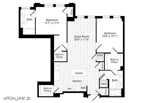 Floor plan 2 BR 2K