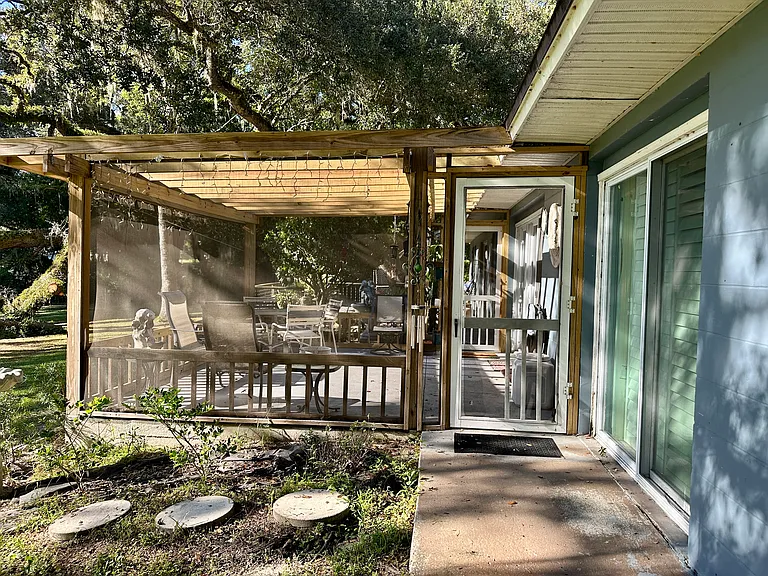 Screen porch overlooking the lake.
