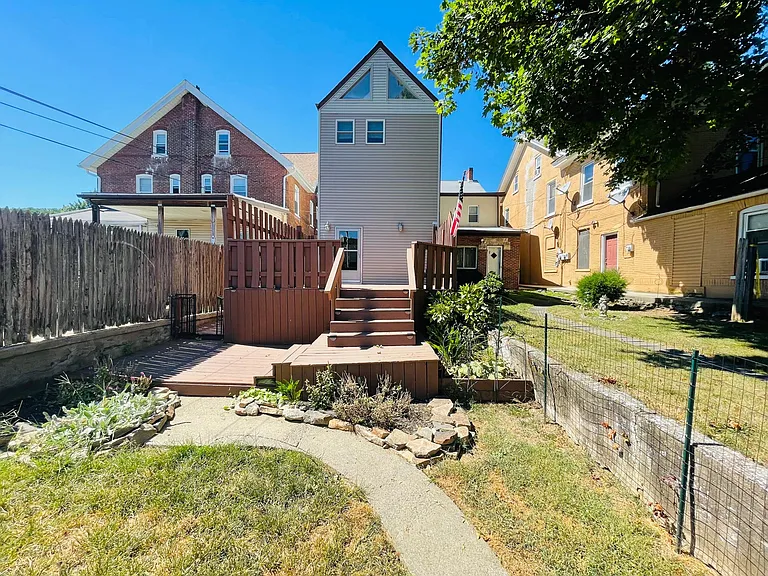 View of backyard & deck