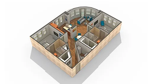 Floor plan 2 BR x 2 BA - G