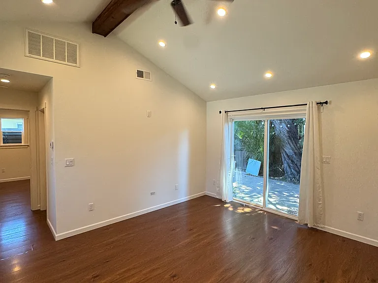 Living room, hallway to bathroom and bedroom
