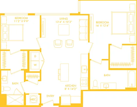 B16A | 2x2 | 1213 sq ft B16A | 2x2 | 1213 sq ft