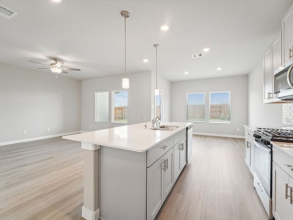 Kitchen of 6402 Buffalo Bend Lane at Wall Street Village, a Meritage Homes community in Richmond.