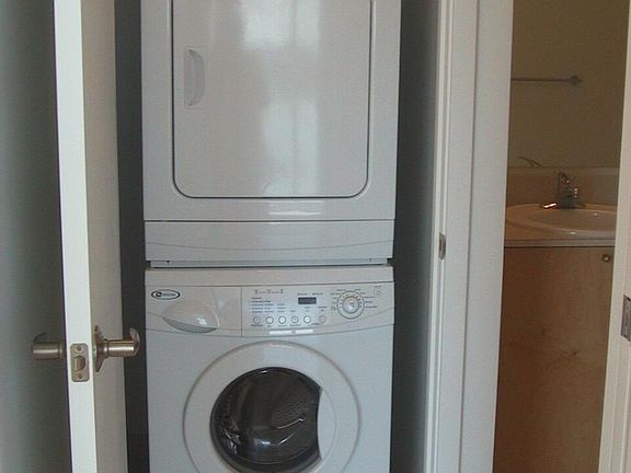 In Unit laundry in bathroom closet