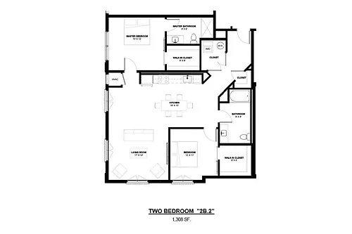 Floor plan 2 Bedroom Corner
