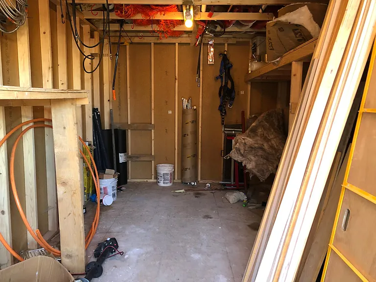 Lighted shed. Nothing included.