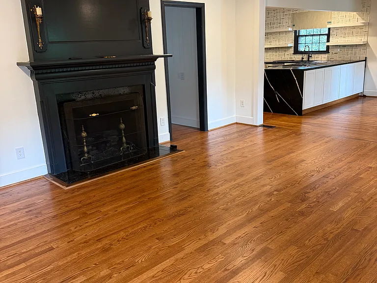 Living room with fireplace