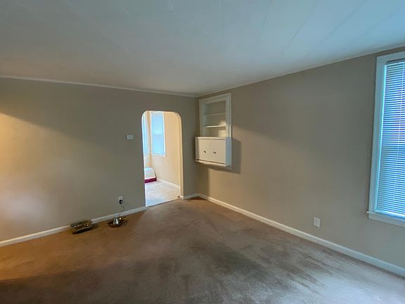 View of the living room from the front door.