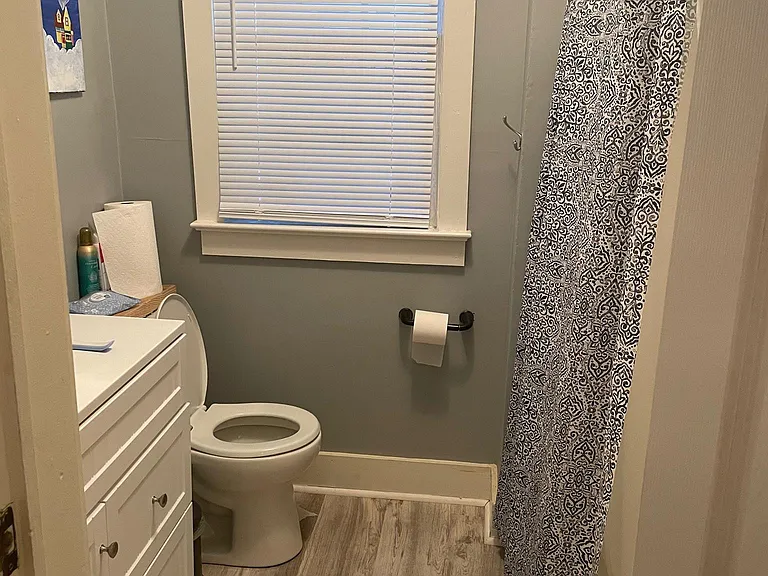 Bathroom off of the den