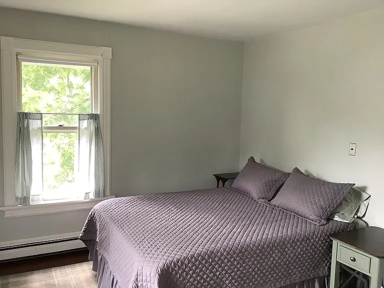 Bedroom 2, for use as Study or occasional guest room. Overlooks village street.
