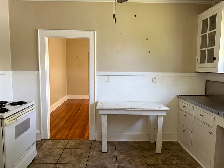 kitchen view into dining room or could be office area