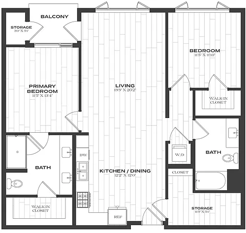 Floor plan 2 Bed/2 Bath-B5