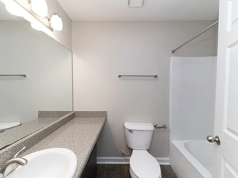 Bright bathroom with bathtub