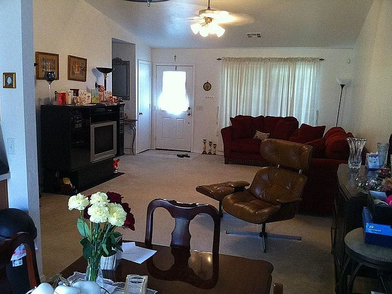 large living room and connected dining room