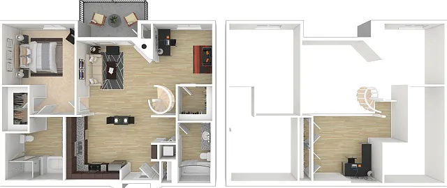 Two Bedroom/Two Bath I Floorplan Diagram