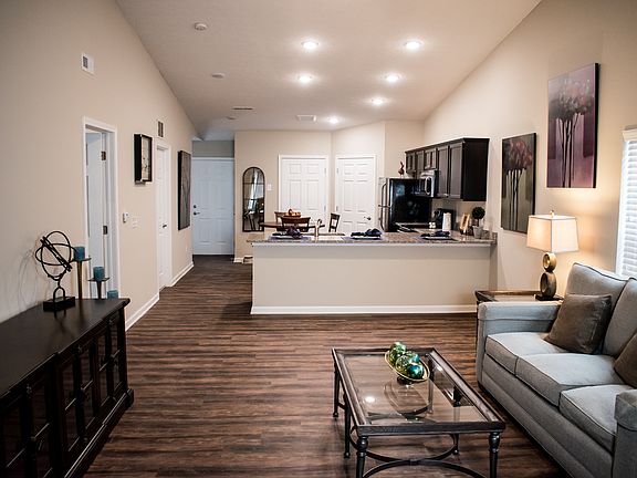 Open floorplan living with easy to maintain hardwood floors