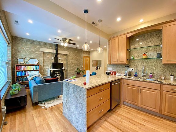 eat in kitchen with open concept living