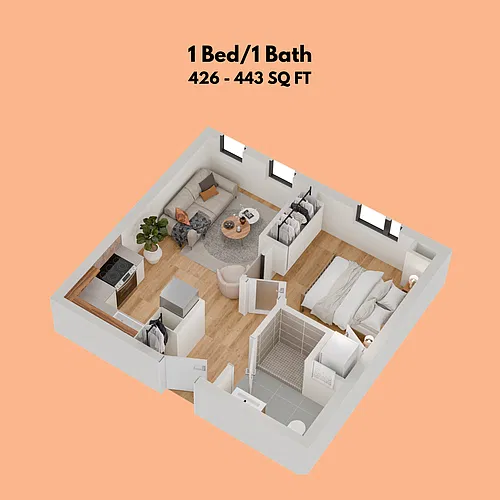 Floor plan 1-Bedroom