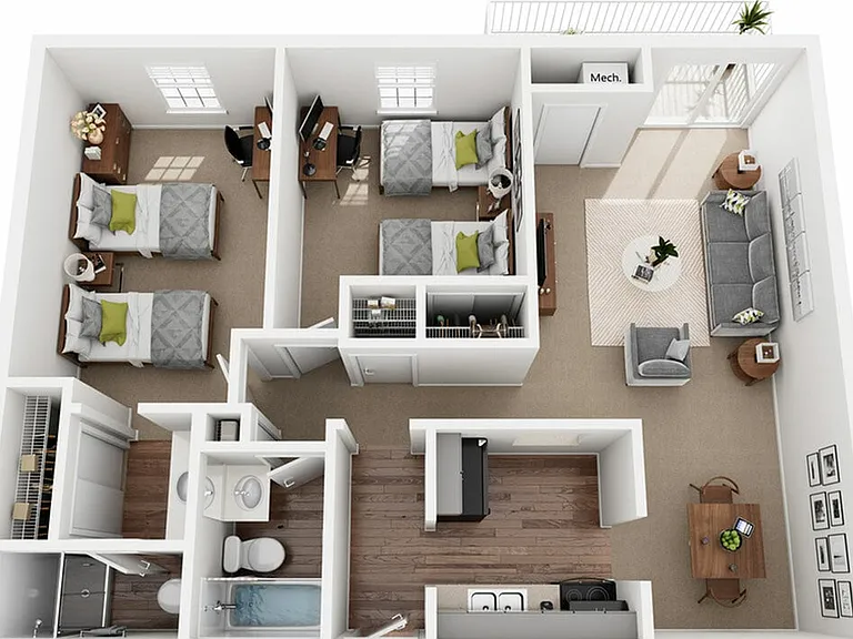 B3DO Double Occupancy | 2 Bedroom | University Hills | Toledo OH Student Apartments B3DO Double Occupancy | 2 Bedroom | University Hills | Toledo OH Student Apartments