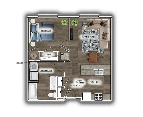 Floor plan 1 Bdr