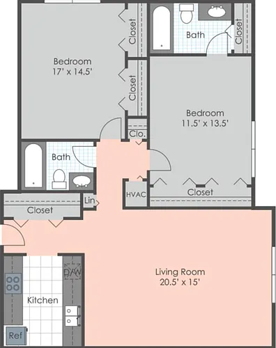 Floor plan 2 bedroom 2 bath