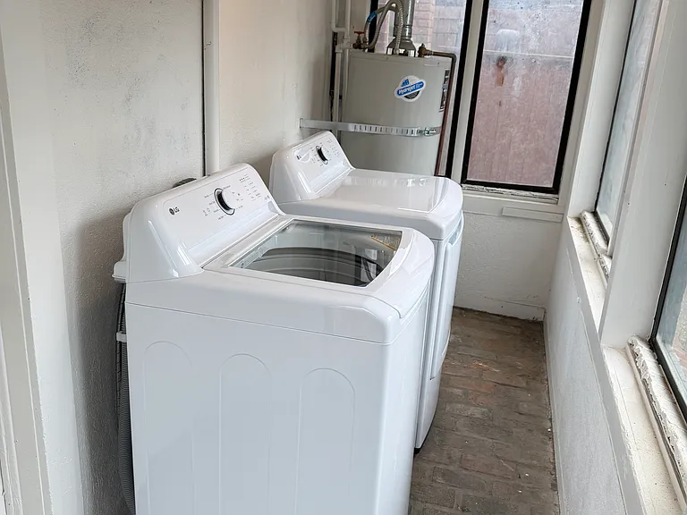 A brand new LG washer and dryer is included for your use.