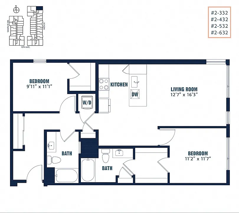 Floor plan Quin 2 Bedroom C5